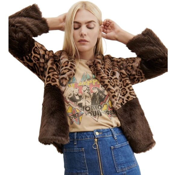 Anthropologie Jackets & Blazers - ANTHROPOLOGIE CURRENT‎ AIR COZY SOFT LEOPARD COLORBLOCK JACKET SZ M